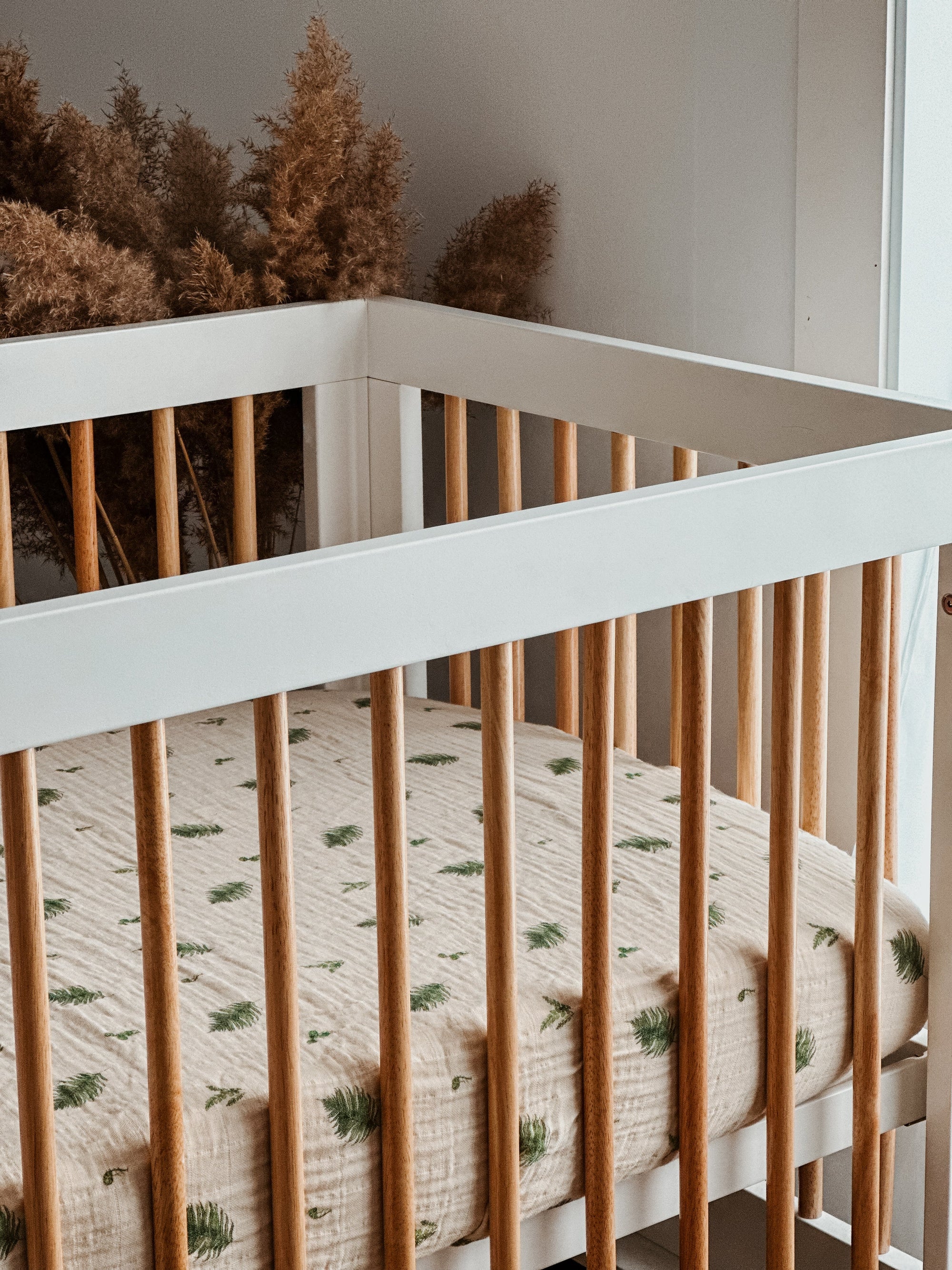 Our crib sheet is made from 100% certified organic cotton muslin, meeting the strict standards of the Global Organic Textile Standard (GOTS) and Global Recycled Standard (GRS) certifications.