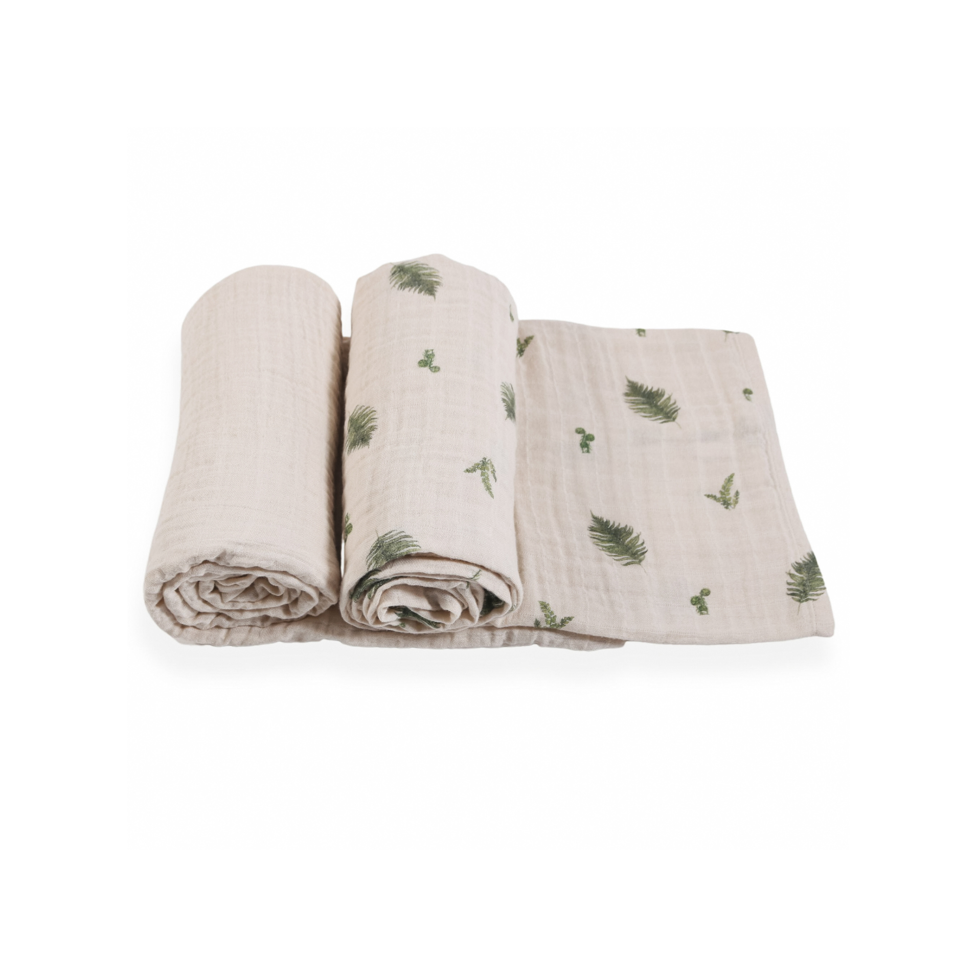 Ensemble bassinette Fougère - Drap contour & couverture d'emmaillotage