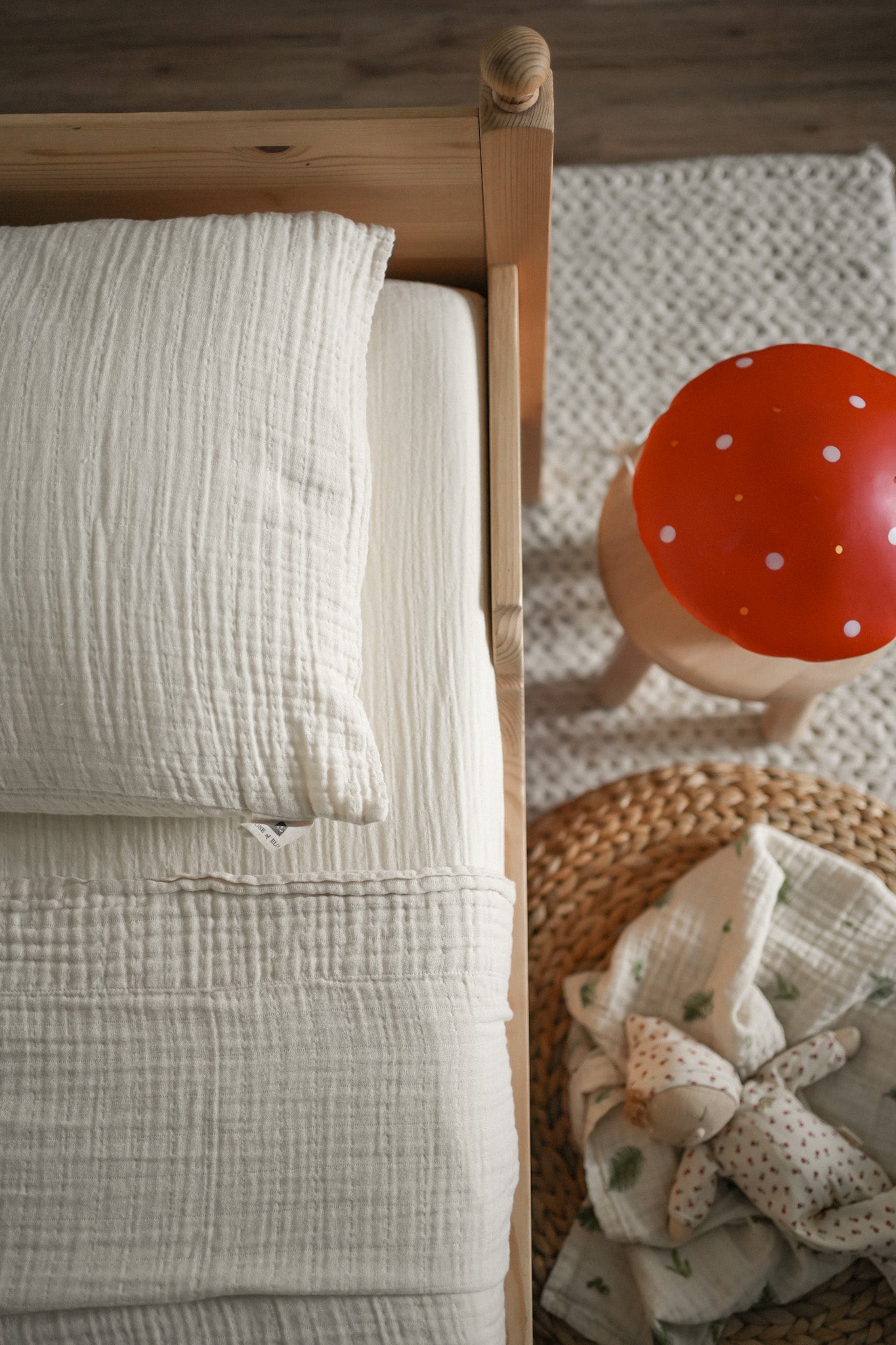 Ensemble lit simple Bleuet - Douillette, taie & draps