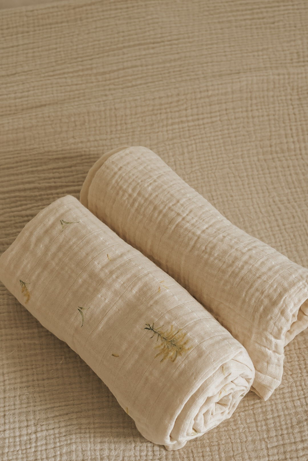 Paquet de 2 couvertures en mousseline de coton 100 % biologique est certifiée - La verge d'or