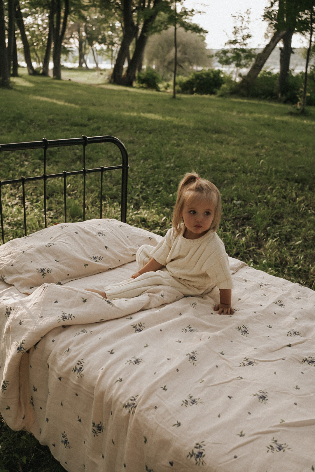 Ensemble lit simple Bleuet - Douillette, taie & draps