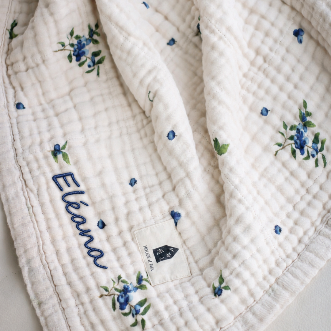 Couverture en mousseline personnalisée | Broderie sur mesure