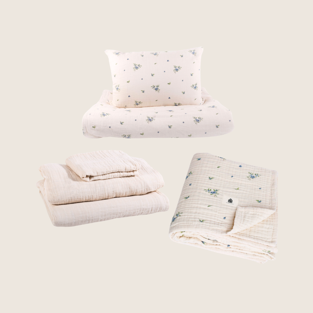Blueberry Twin Set Trio Bundle - Comforter, Large Blanket &amp; sheets